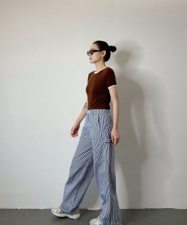 Stripy Worker Jeans #250302